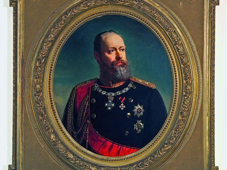 Kloster und Schloss Bebenhausen, Porträt König Karl I. von Württemberg, Frühstückszimmer, Mitte des 19. Jahrhunderts